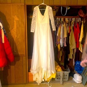 handmade vintage 70s dress with lace